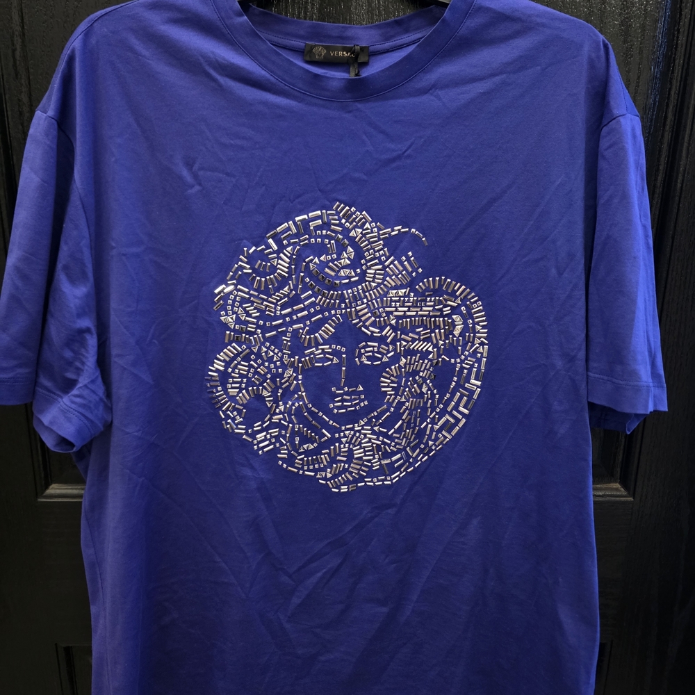 Versace Men’s Royal Blue Medusa Logo T‑Shirt